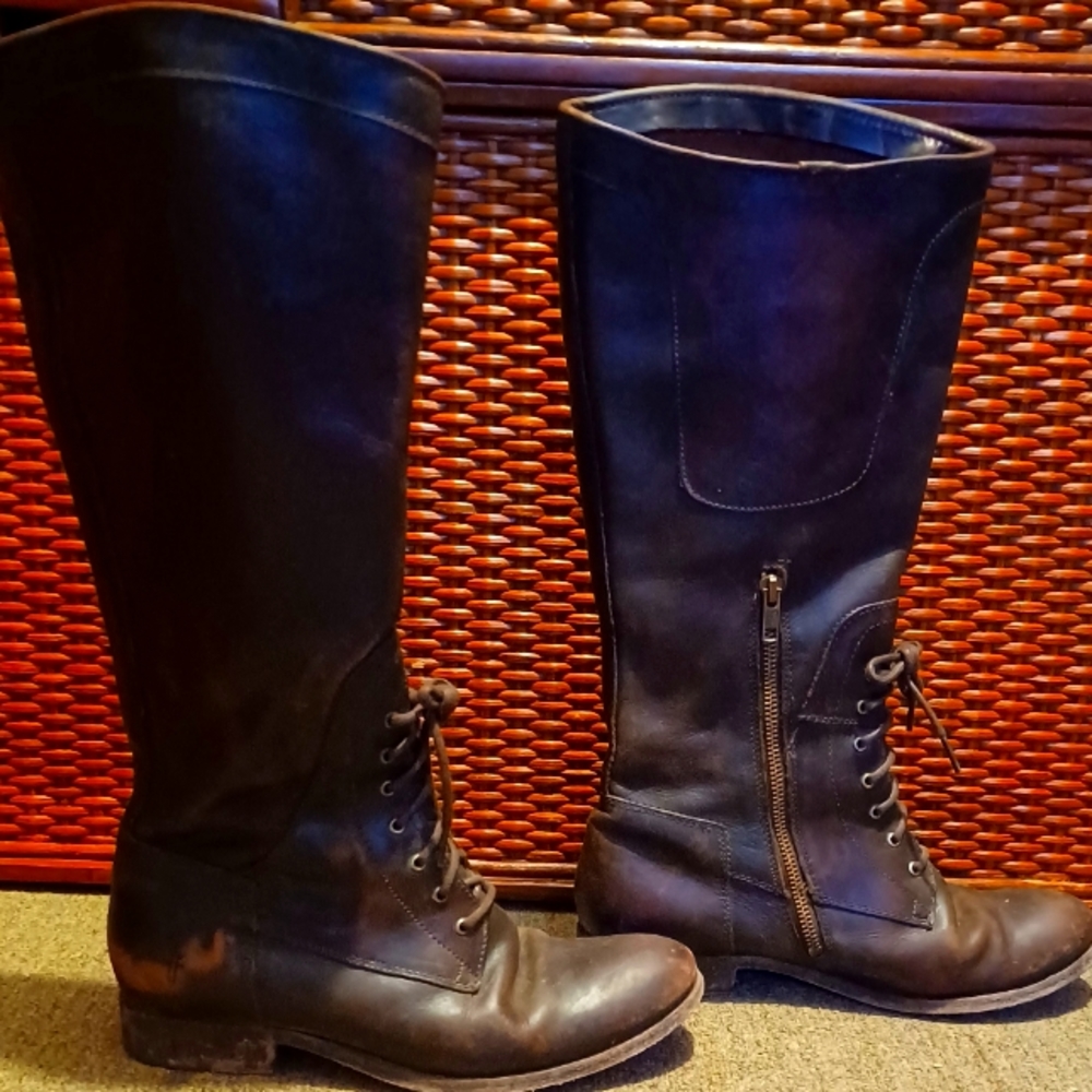 Frye Riding Boots - Equestrian lace up brown